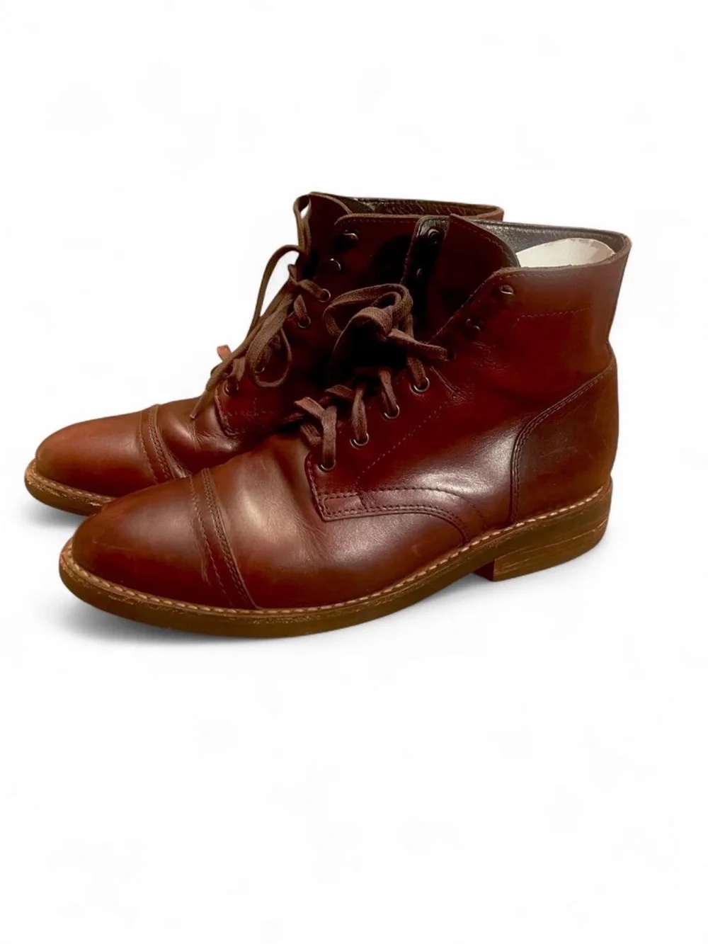 Thursday Boot Company Men’s 9 Captain boots Brandy leather lace up captoe